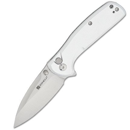SENCUT S22043B-2 ArcBlast Silver Aluminum 9Cr18MoV Blade Button Lock