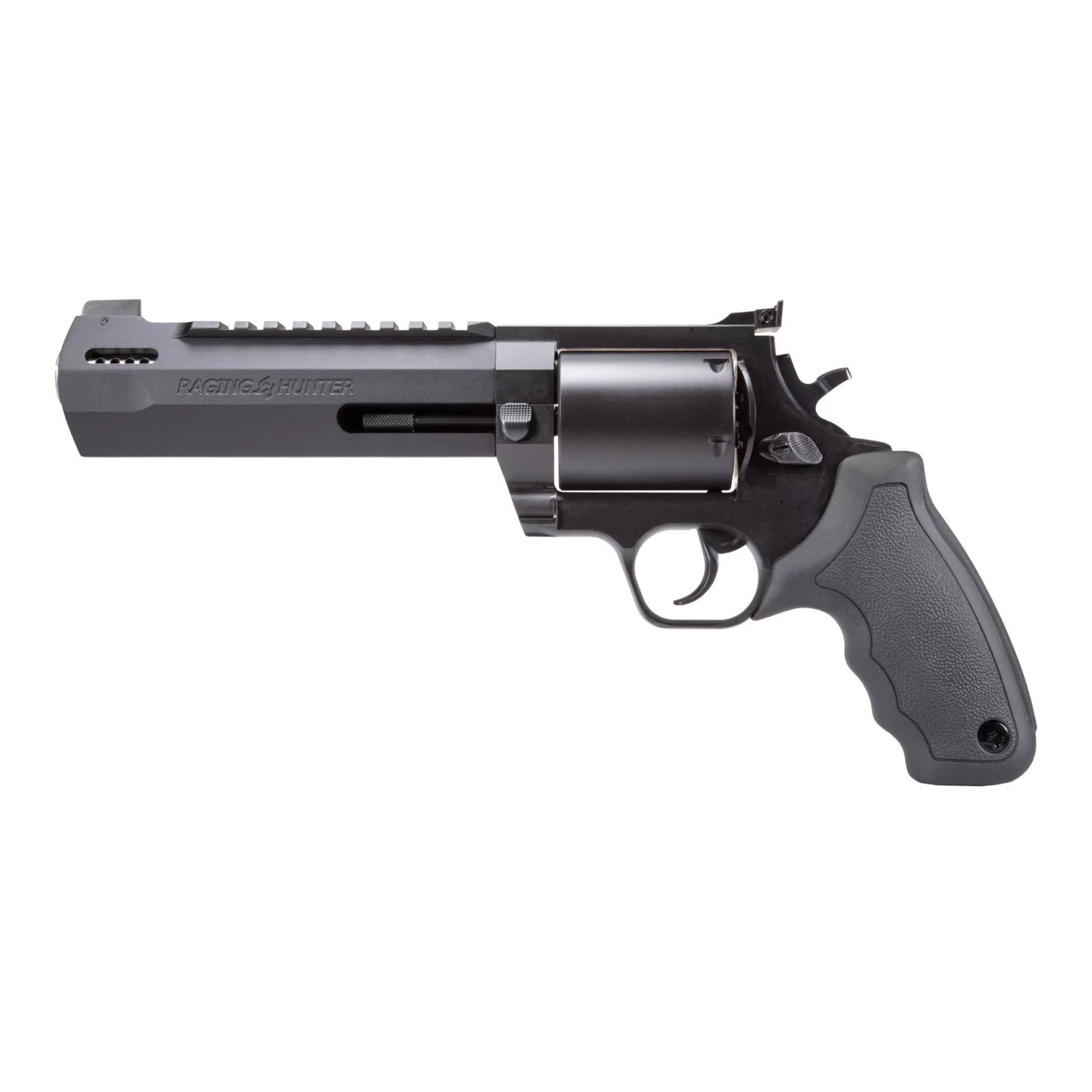 Buy Taurus Raging Hunter 500 Revolver: 6.75" Ported Barrel, 500 S&W Magnum, 5-Round Capacity, Matte Black Finish, Cushioned Rubber Grip online