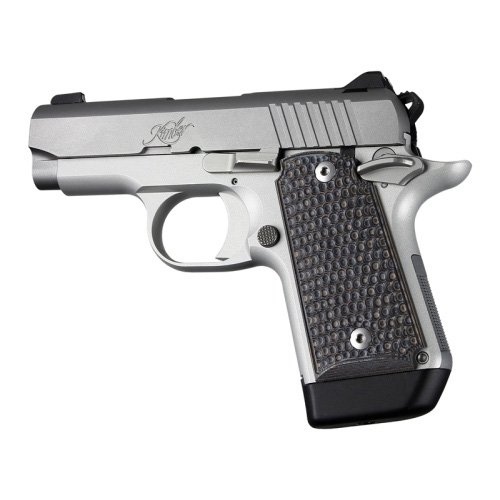 Hogue 39127 Piranha G10 Grip Panels for Kimber Micro 9 Black/Grey