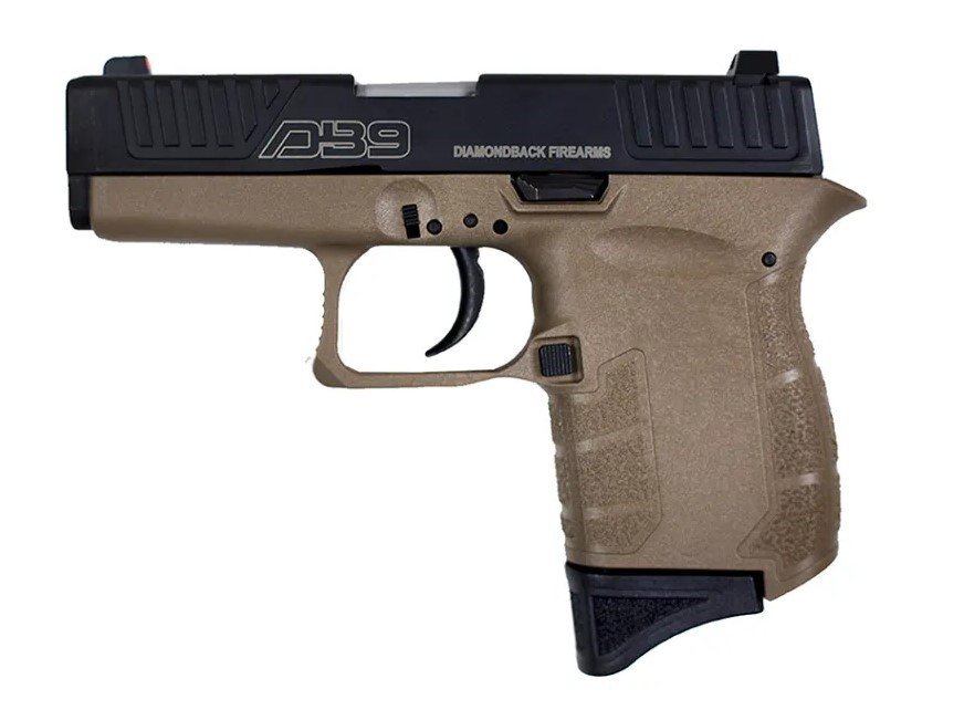 Diamondback DB9 Compact 9mm Pistol 3" Barrel FDE Black