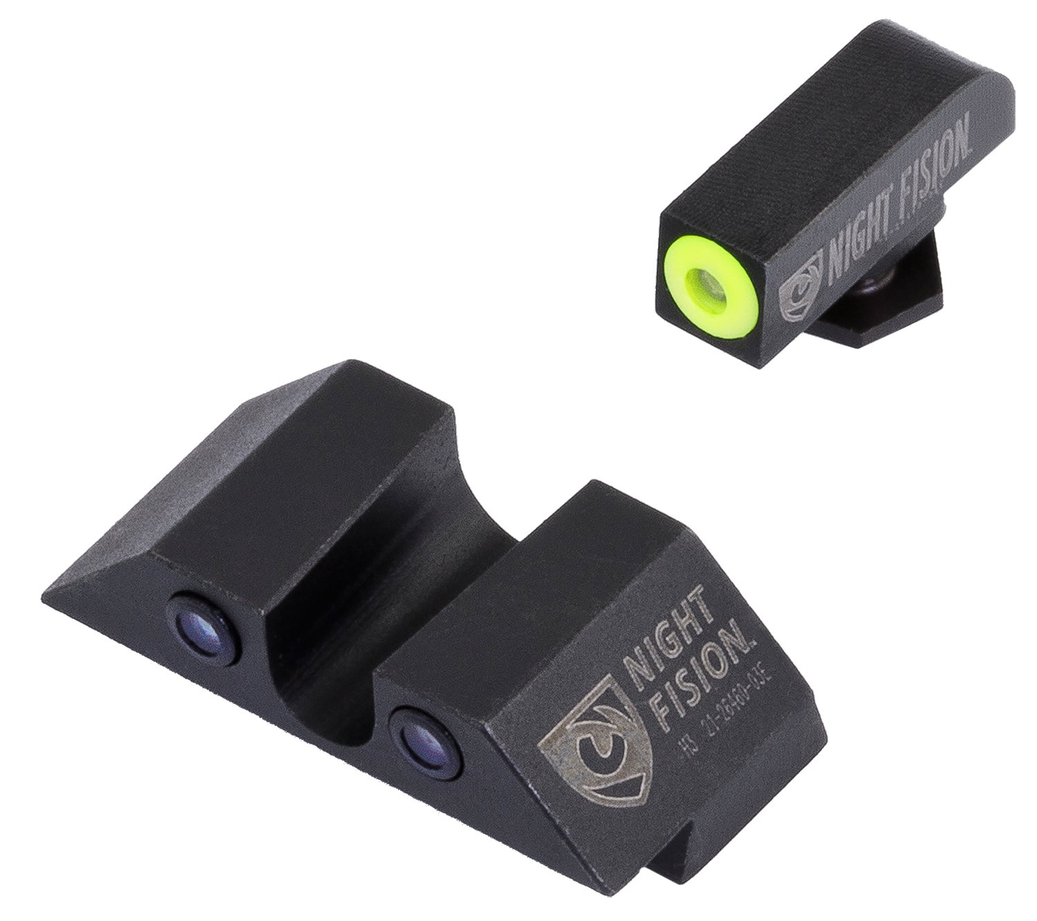Night Fision GLK003007YGZ Tritium Night Sights Glock 42/43/43X Black - Nightforce Optics - STEEL