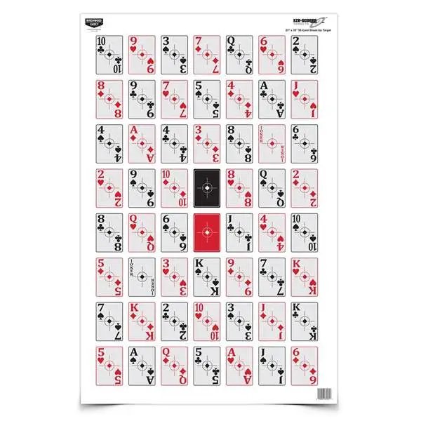 Birchwood Casey EZE-Scorer 52-Card Shoot-Up Paper Target 23" x 35" 100 Pack