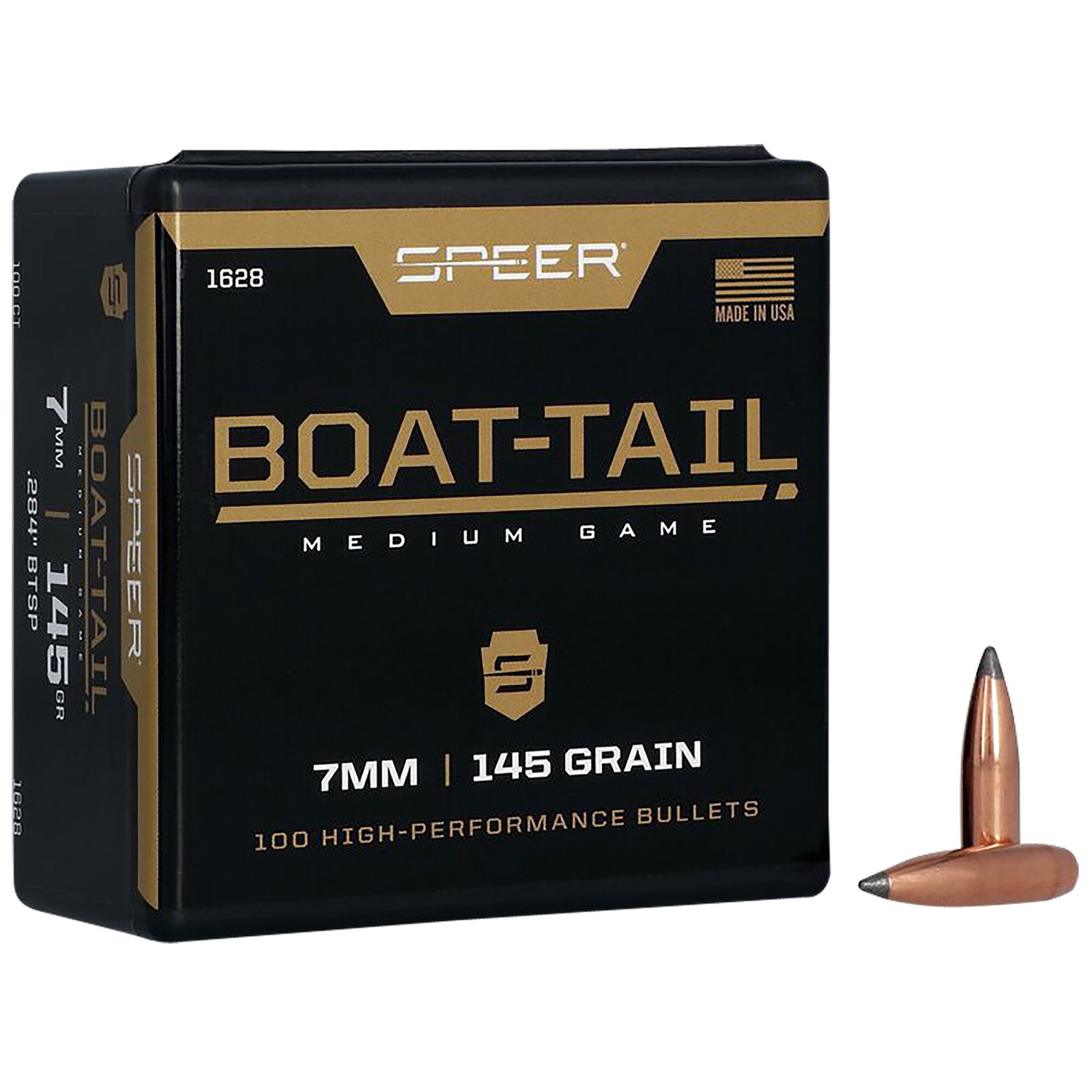 Speer 1628 7mm 145gr Boat-Tail Soft Point Bullets 100ct Box - Speer - 7mm