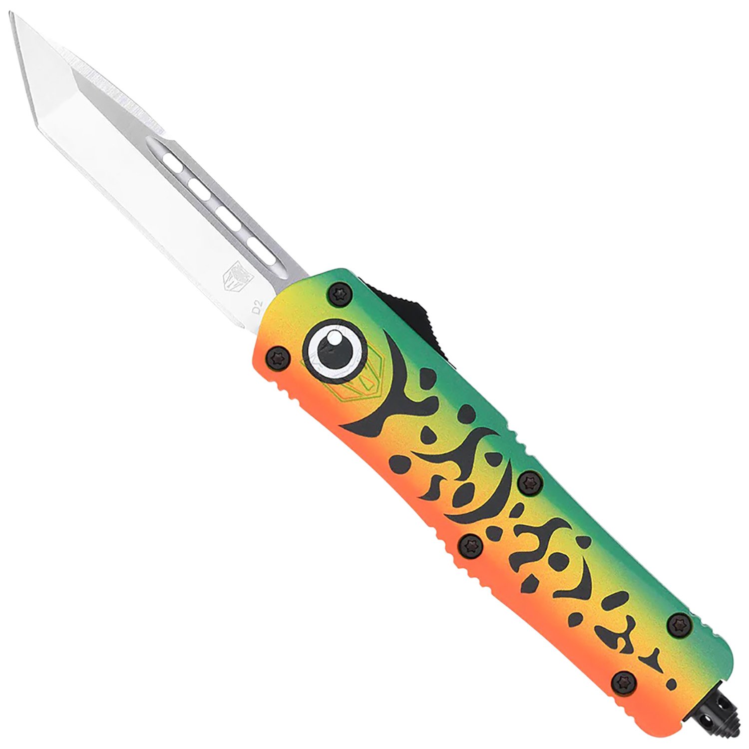 CobraTec MFLGNFS3TNS FS-3 3" OTF Tanto D2 Blade Green Lure Handle Knife - CobraTec Knives - TANTO