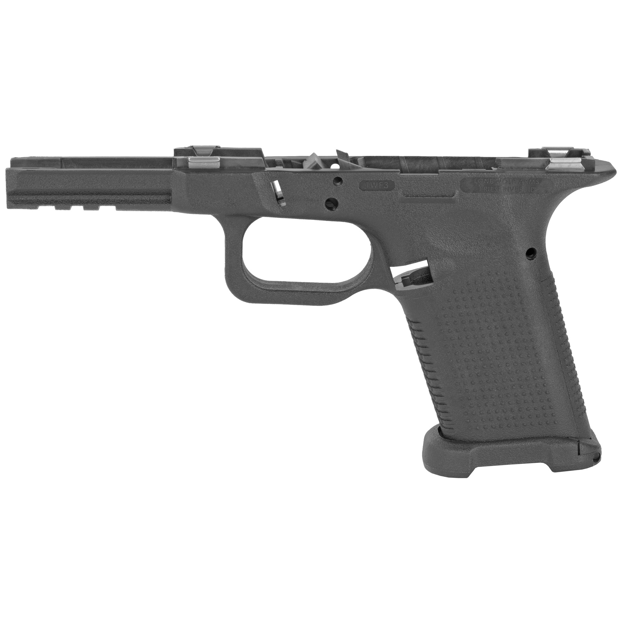Lone Wolf LWD-TWF3-BARE Timber Wolf Stripped Glock Frame Black Textured