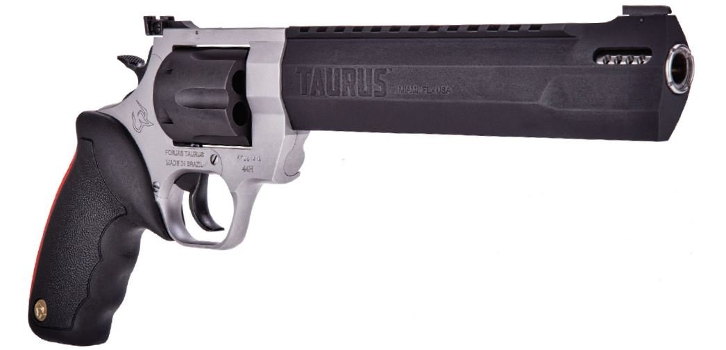 Taurus 2440085RHDLX Raging Hunter Revolver, 44 Rem Mag, 8.375-Inch Barrel, 6-Round Capacity, Matte Stainless Steel Frame, Rubber Grip, Adjustable Sights, Deluxe Case Included