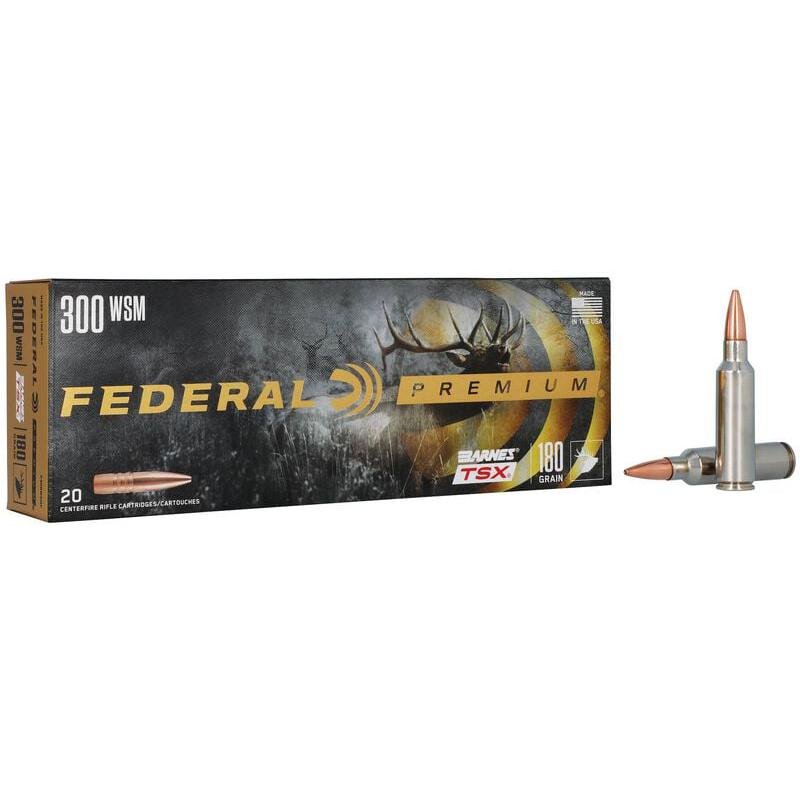 Federal P300WSMF 300 Win Short Magnum 180 Grain Barnes TSX 20 Rounds - Federal Premium Ammunition - BARNES TSX