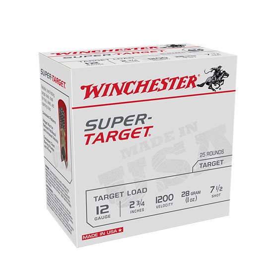 Winchester Ammo Super Target 12 Ga 2.75" 1 oz 7.5 Shot 25 Box TRGT12007 - Winchester - 12 GAUGE