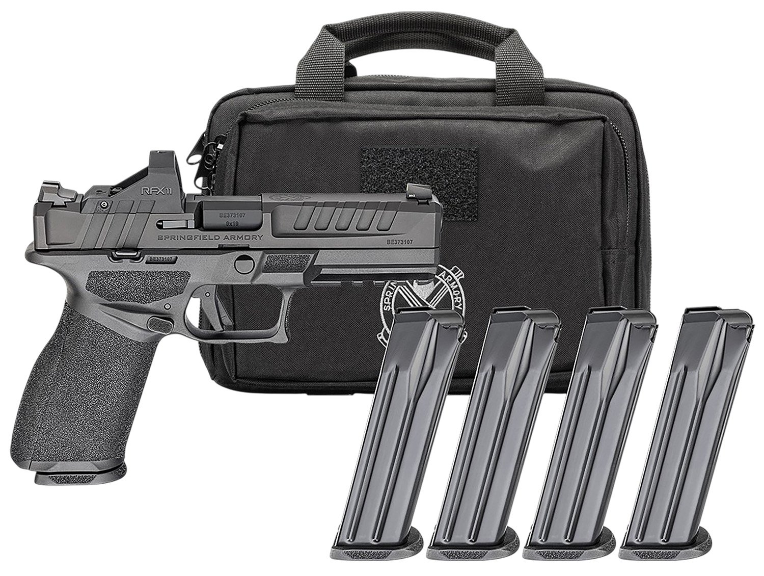 Springfield Gear Pac Echelon Handgun 9mm Luger 10rd(4) Magazines 4.5 Barrel Green Dot & Bag - Springfield Armory - 9mm Luger (9x19 Parabellum)