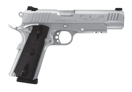 Taurus 1911 Stainless Steel 45 Auto Pistol, 5-inch Barrel, 8+1 Capacity, Heinie Straight Eight Sight