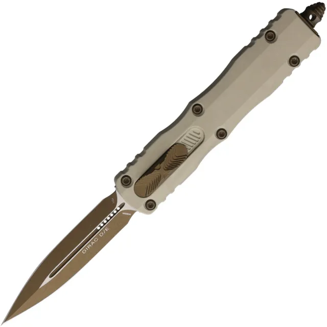 Microtech Dirac D/E 2.92 In Burnt Bronze Champagne Gold Aluminum Handle