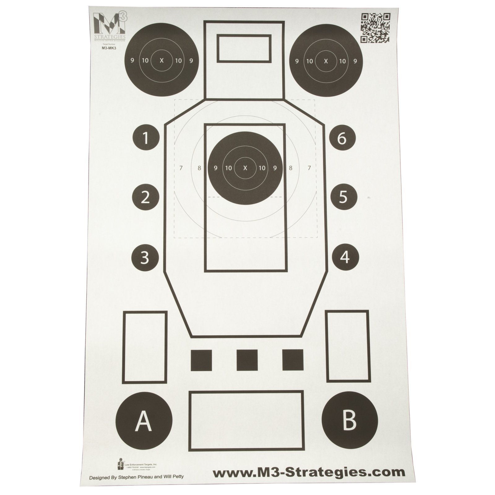 M3 Strategies M3-MK3-100 Multi-Purpose V3 Training Target, 23"x35", 100/Box