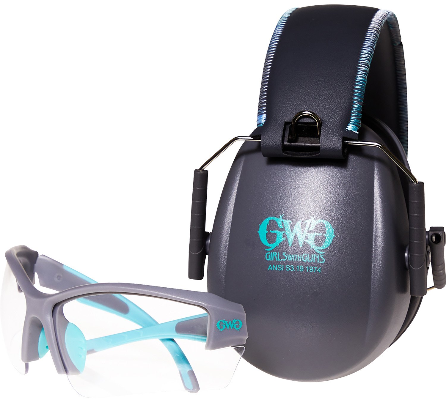 Girls With Guns Assure Eye and Ear Combo Black/Teal/Gray 2388 - Allen Company - GRAY