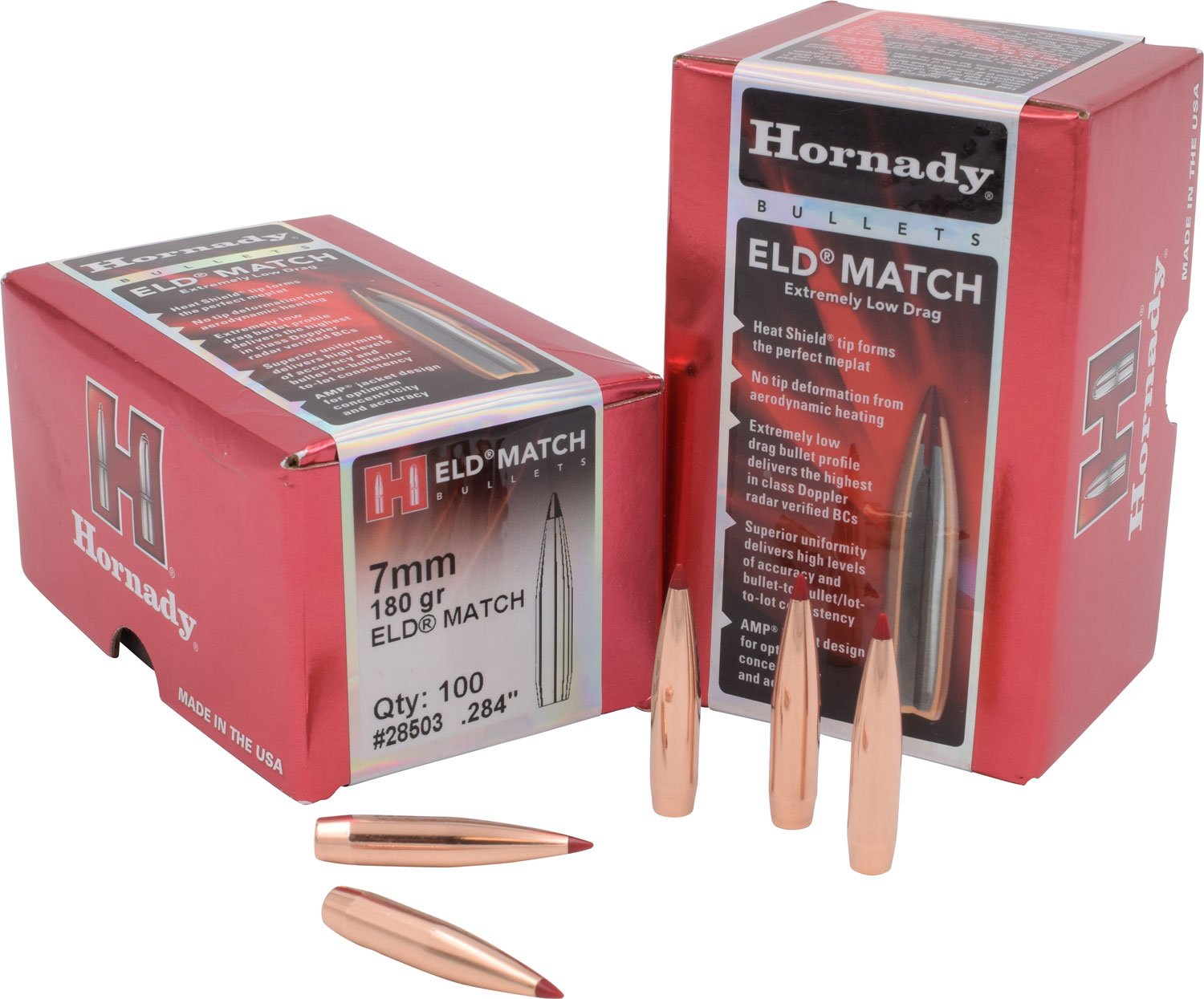 Hornady 28503 ELD Match 7mm .284 180gr Low Drag-Match (ELD-M) - Horn Hunter - 7mm