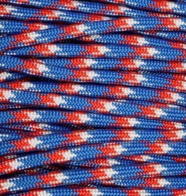 Mero 550 Paracord - 100' 550 lb Red/White/Blue Camo - E.L. Wood Braiding Co. Inc.