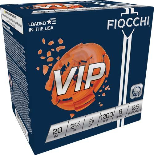 Fiocchi 20VIP8 20GA 2.75" 7/8oz #8 1200FPS 250rd Case Target Loads