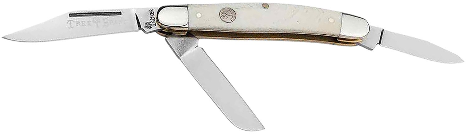 Boker 110854 Stockman D2 Steel Clip/Sheepsfoot/Spey White Bone Handle - Boker - CLIP POINT/SHEEPSFOOT/SPEY