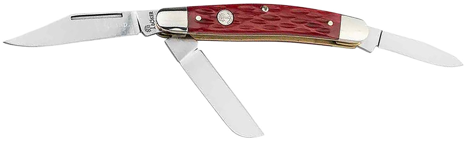 Boker 110855 Stockman D2 Steel Red Jigged Bone Handle Knife - Boker - CLIP POINT/SHEEPSFOOT/SPEY