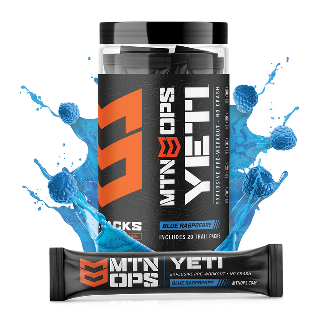 MTN Ops 1101630320 Yeti Preworkout Blue Raspberry Trail Pack 20ct