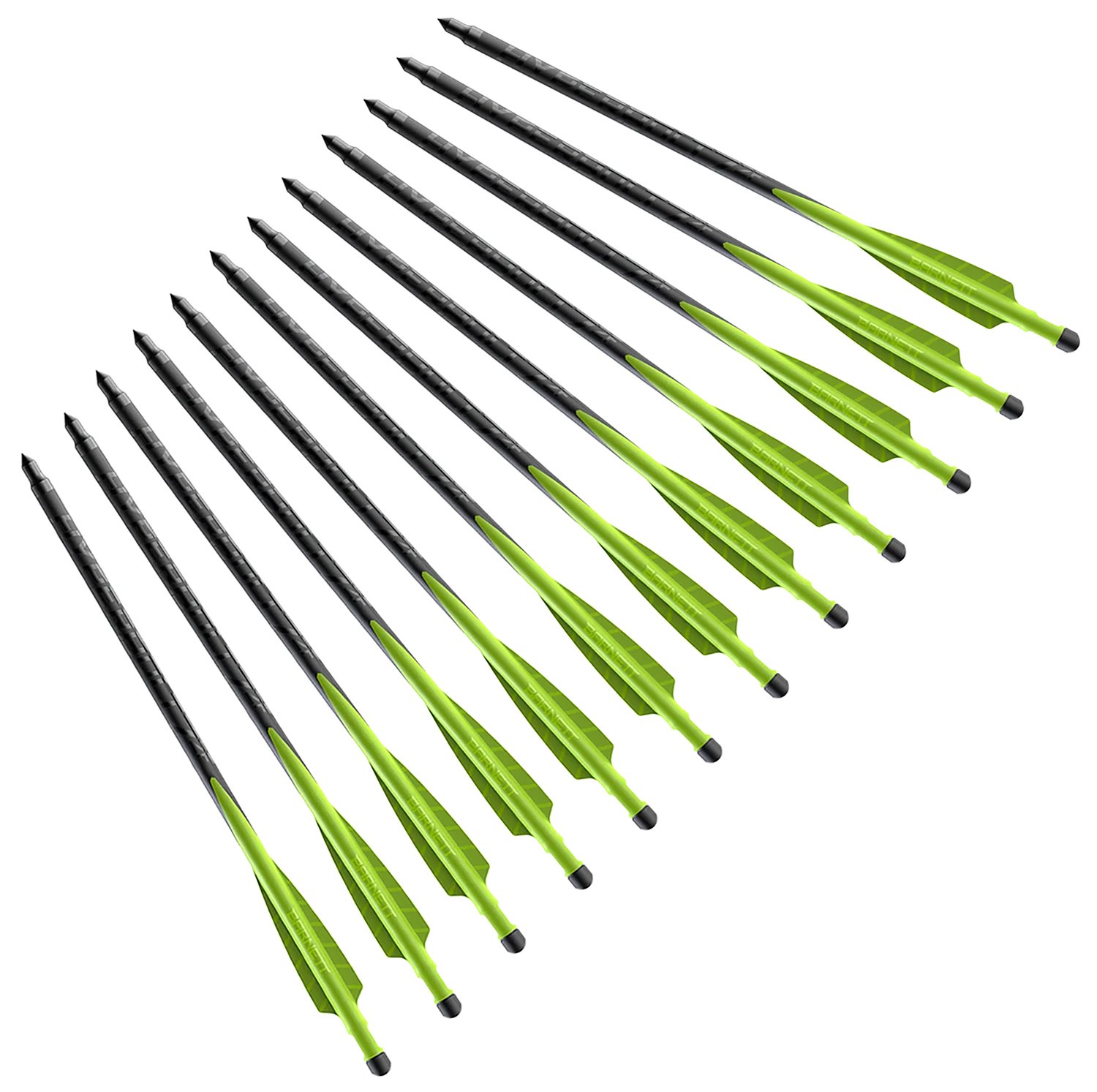 Barnett BAR50037 Demun Hyperbolts 2-Fletch 12pk Dual-Color Mini Bolts - Barnett Outdoors - 2 FLETCH