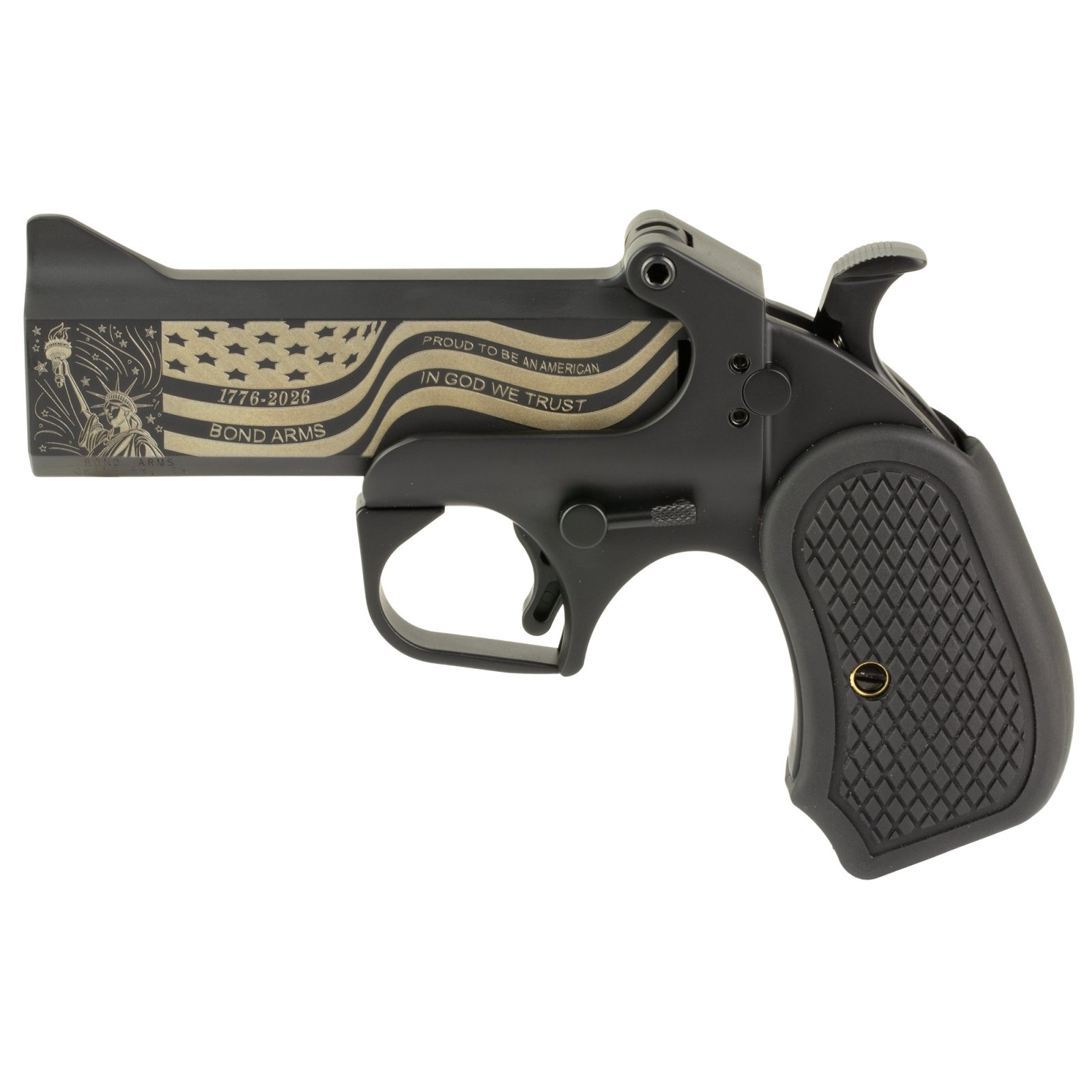 Bond Arms BA250TH-BLK-45/410 America 250th 410 Bore | 45 Colt 2 Black Cerakote Americas 250th Limited Edition Engraved Flat Sided Barrel Trigger Guard BA250TH-BLK-45/410 |LIMITED ED