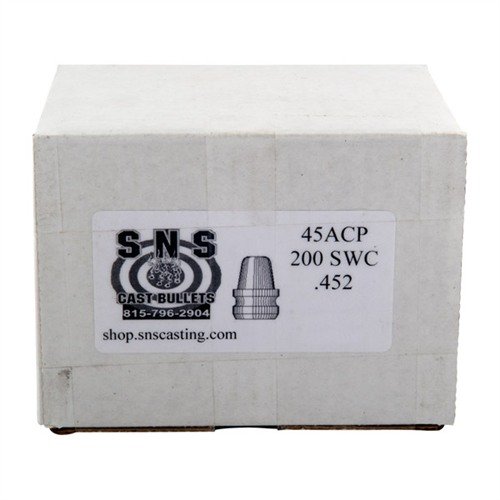 SNS SS45200SWC 45 Cal .452" 200gr SWC Lead Bullets 500/Box - SNS CAST BULLETS - 45 CALIBER