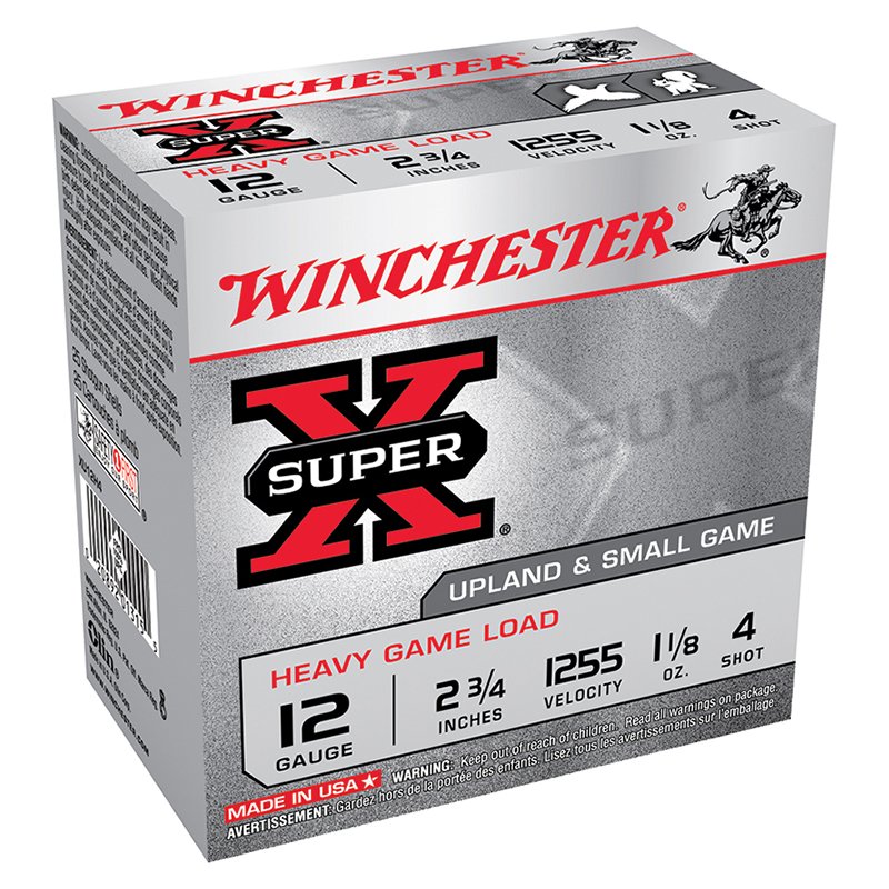Winchester Super-X 12 Ga 2.75" #4 Lead 1.125 oz 1255fps