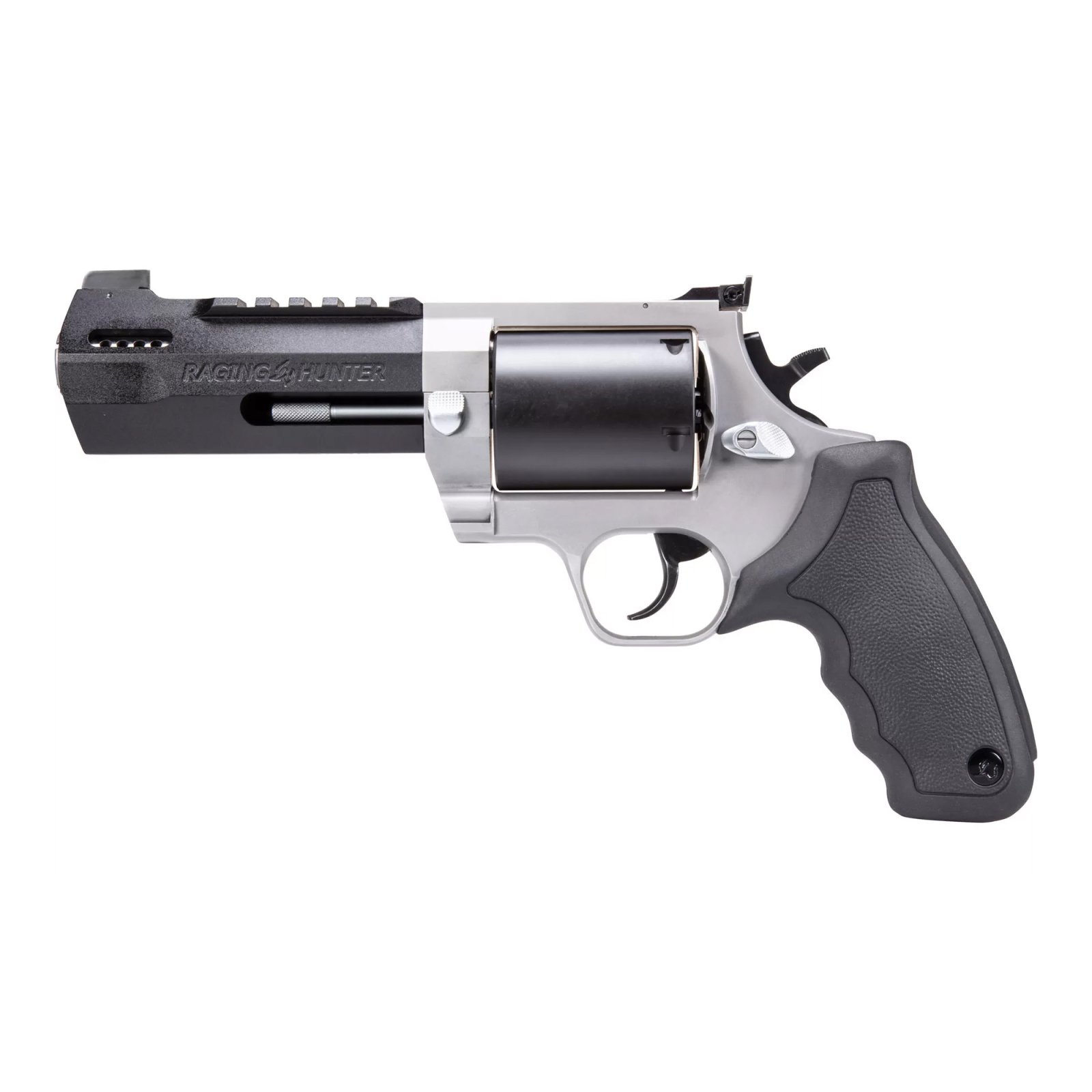 Buy Taurus Raging Hunter 500 S&W Magnum Revolver: 5.12" Ported Barrel, 5-Round, Double Action, Matte Black & Stainless Steel Finish, Rubber Grip online