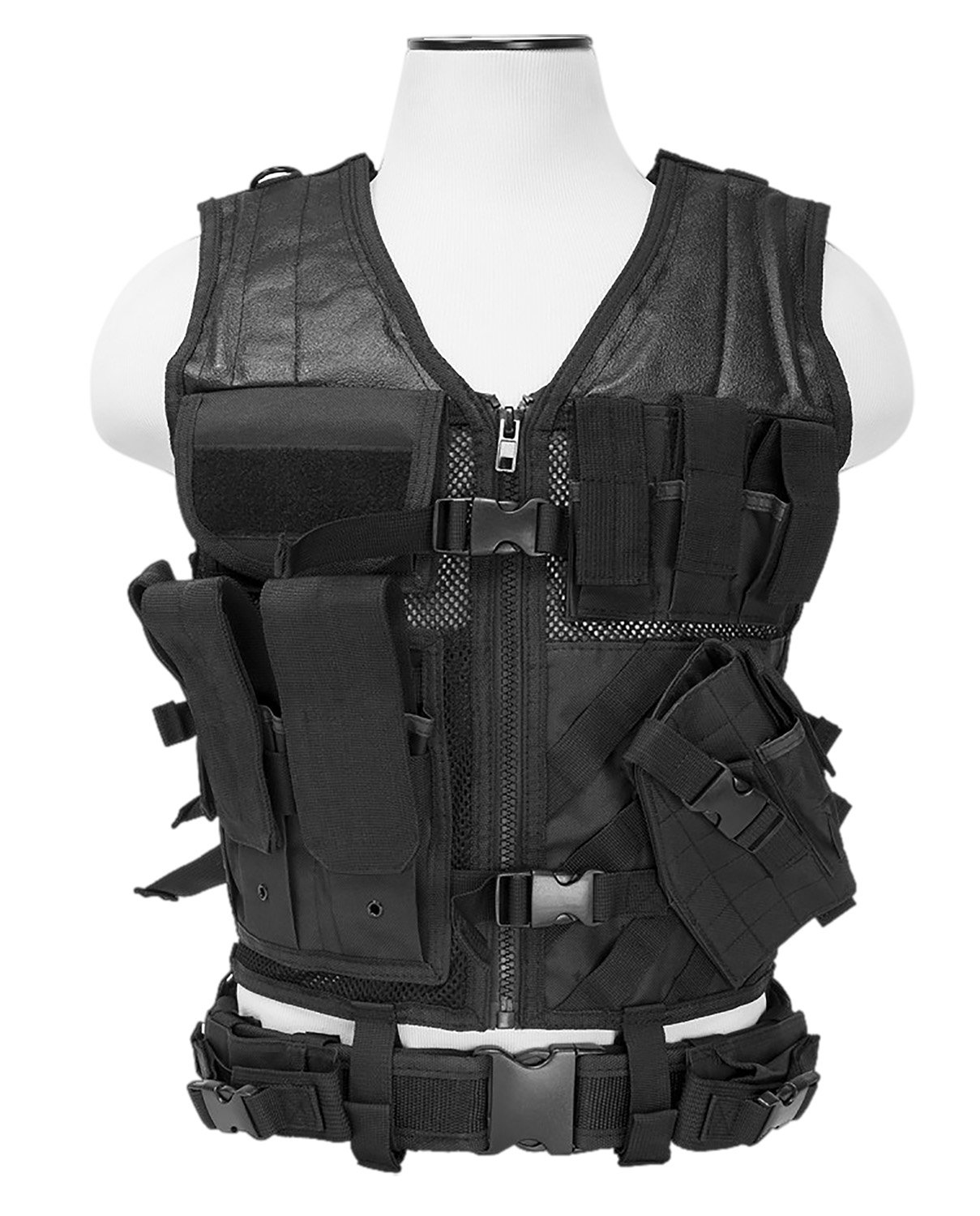 NcStar CTVL2916B Tactical Vest Black XL-XXL PVC/Mesh Adjustable