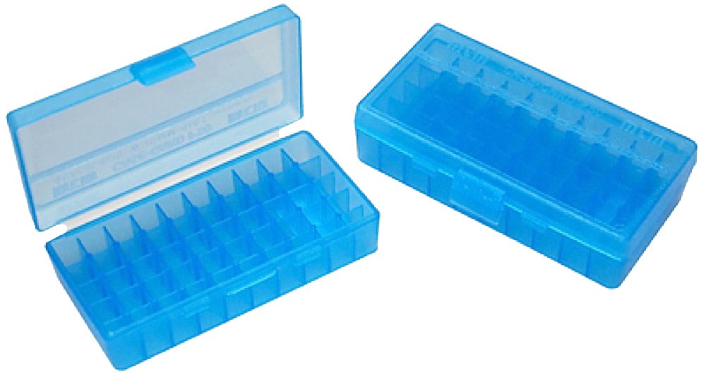 MTM Case-Gard P503824 Ammo Box .38 Special .357 Magnum 50 Rounds Blue