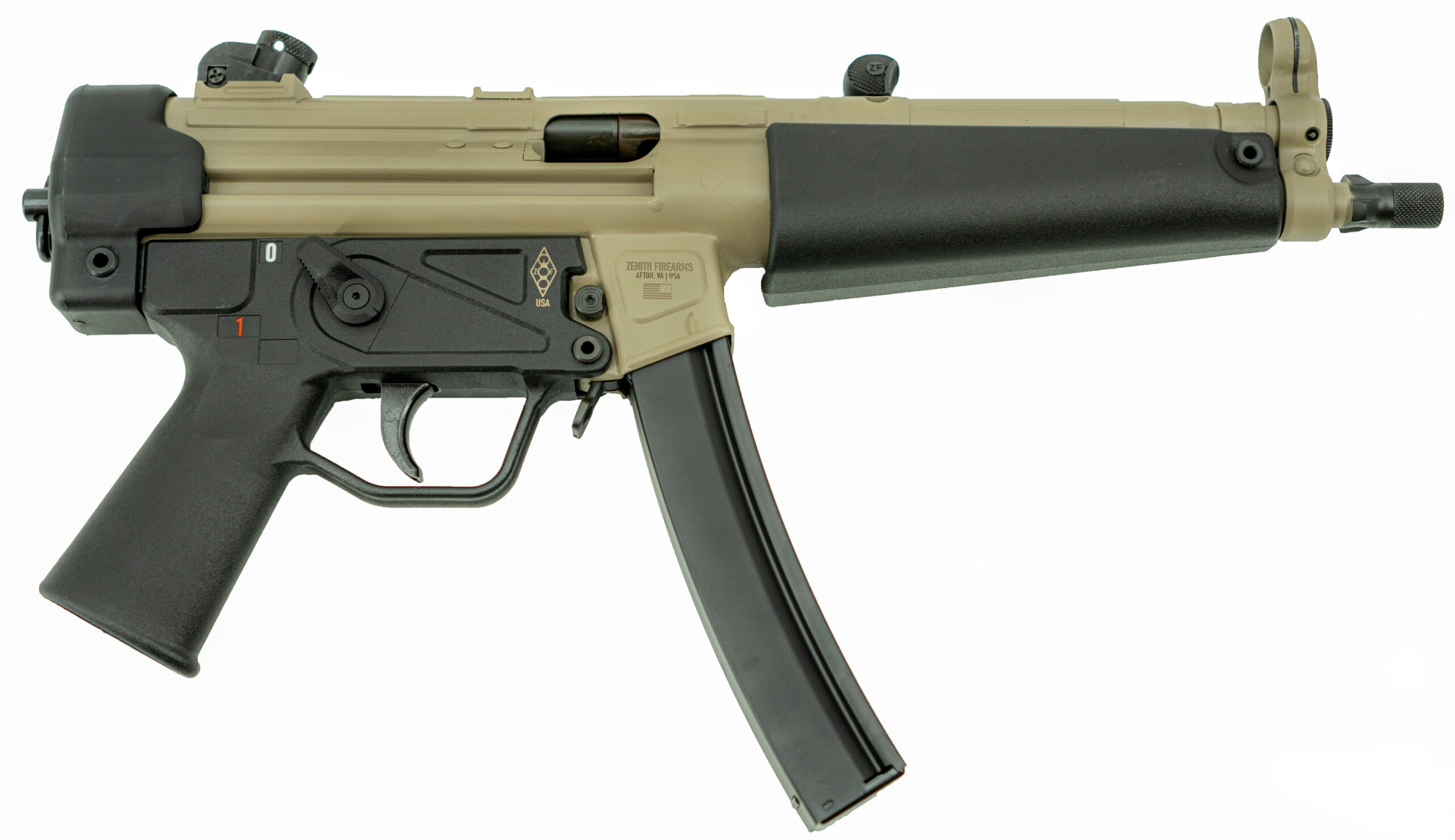 Zenith ZF5000009FDE ZF-5 9mm Pistol, 8.9" Barrel, 30-Rd, FDE, Premium Package