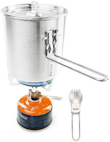 GSI Glacier Stainless Explorer Set 1.1L Pot & Stove 18.6oz