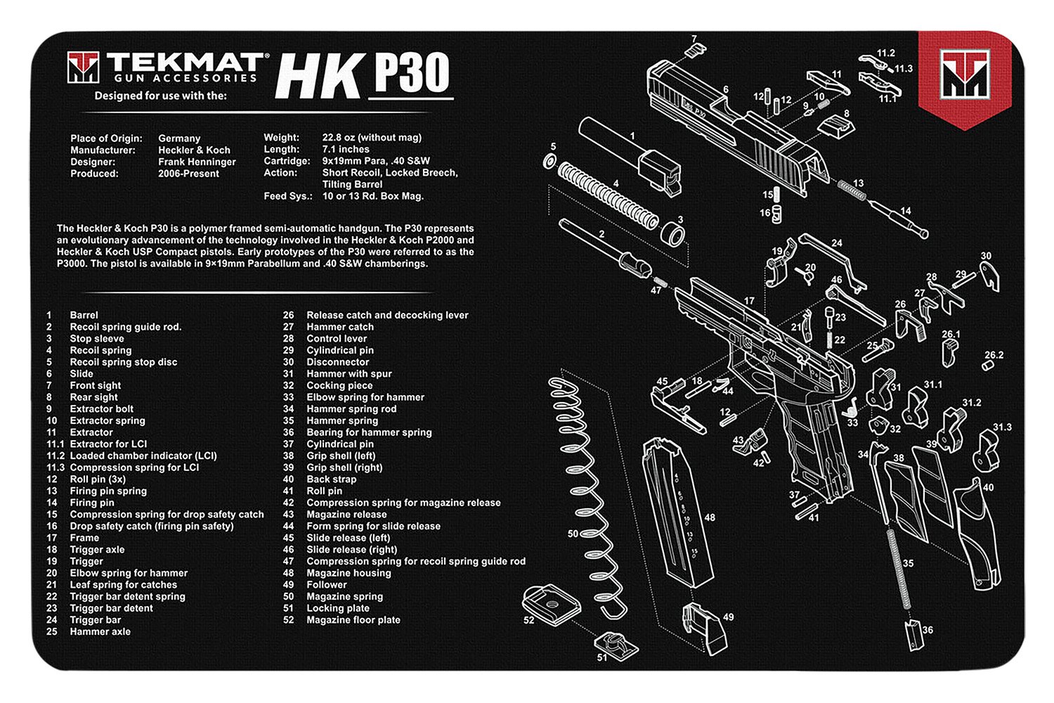 TekMat TEKR17HKP30 Cleaning Mat 11x17" Black/White - TEKMAT - NOT APPLICABLE