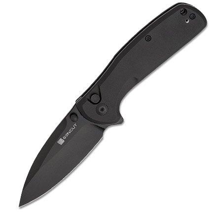 SENCUT S22043B-1 ArcBlast Black Aluminum 9Cr18MoV Blade Button Lock 2.98" - SEN