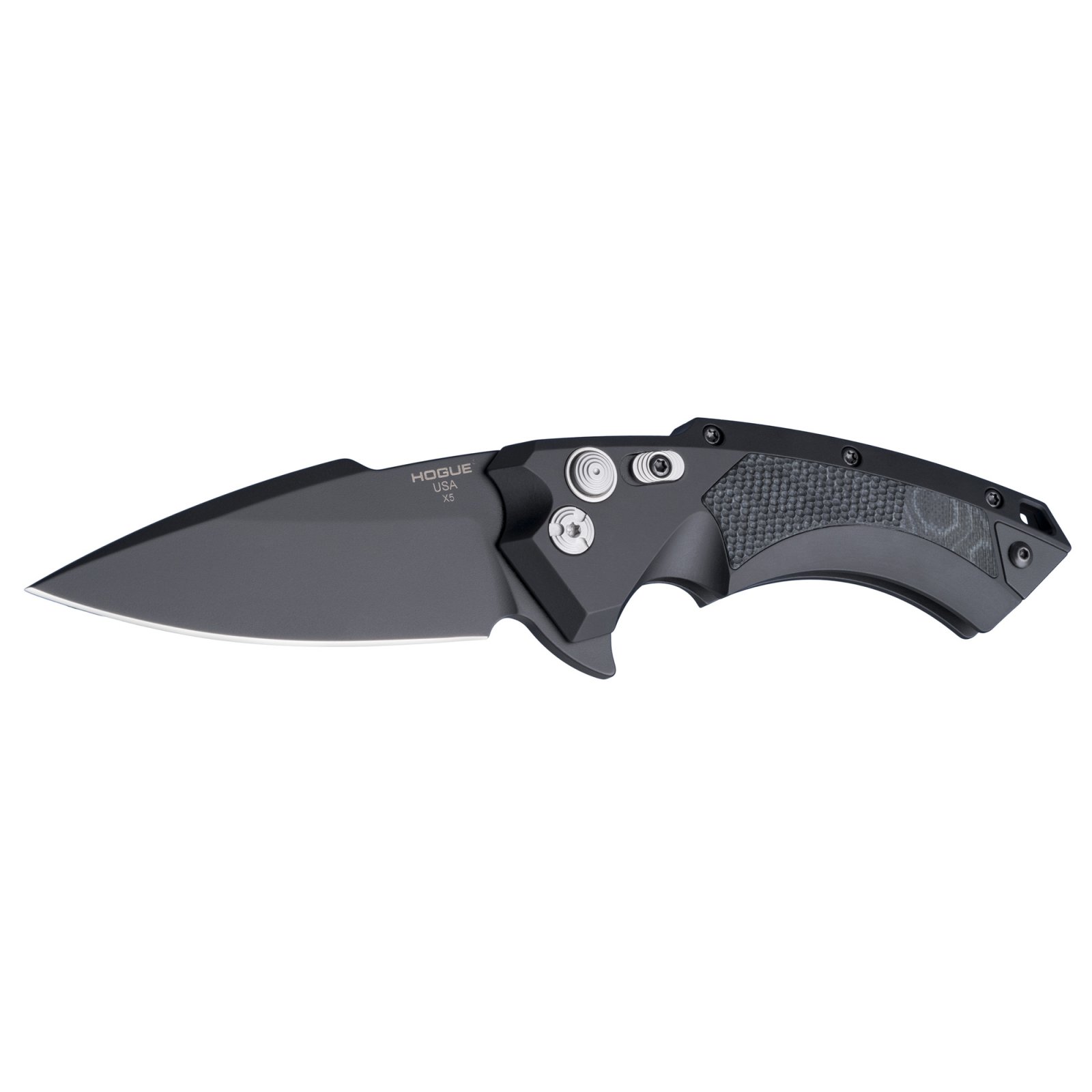 Hogue 34579 X5 3.5" Spear Black Plain Edge CPM154 Black Aluminum G10