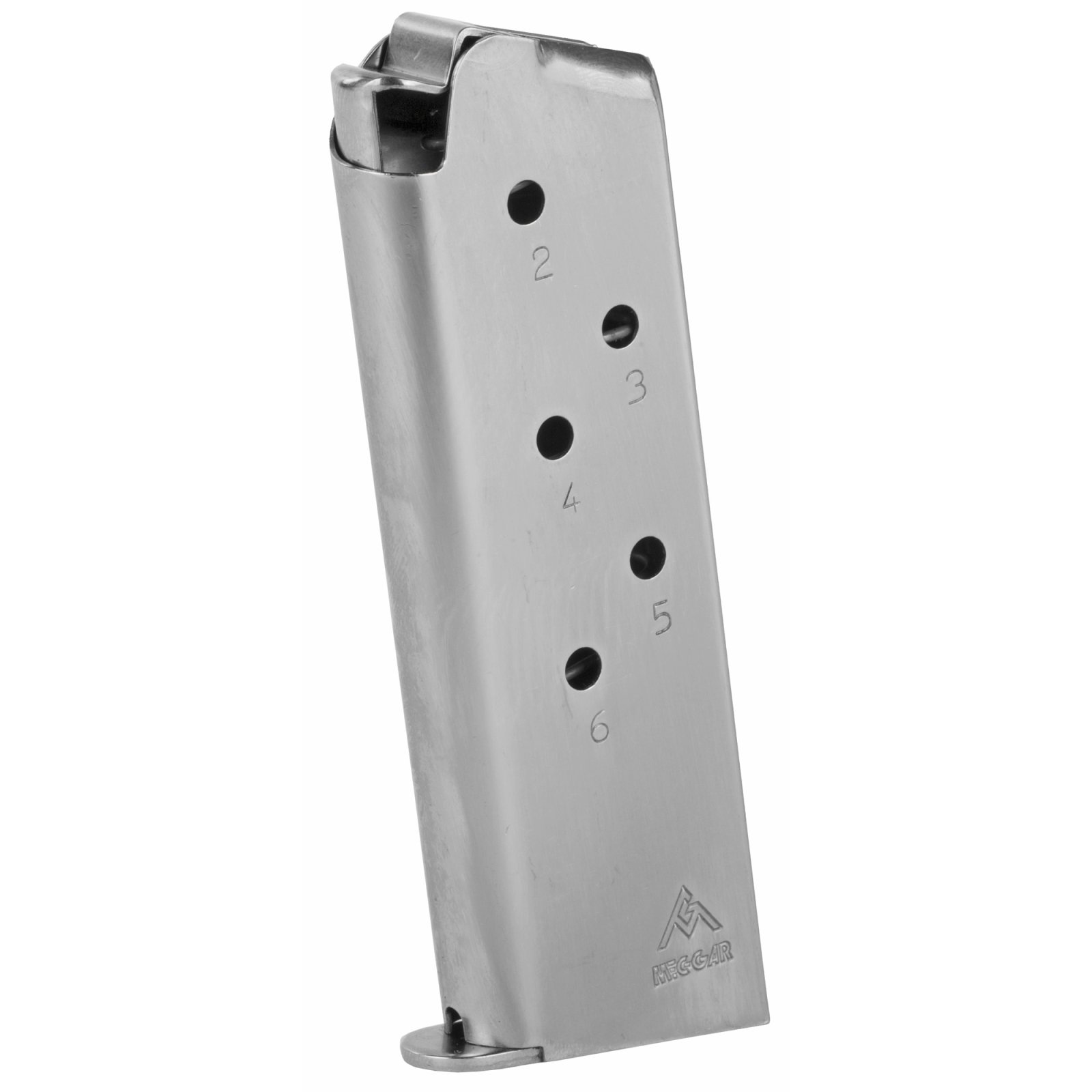 Mec-Gar MGCO4506N 1911 Officer 6rd .45 ACP Nickel Magazine