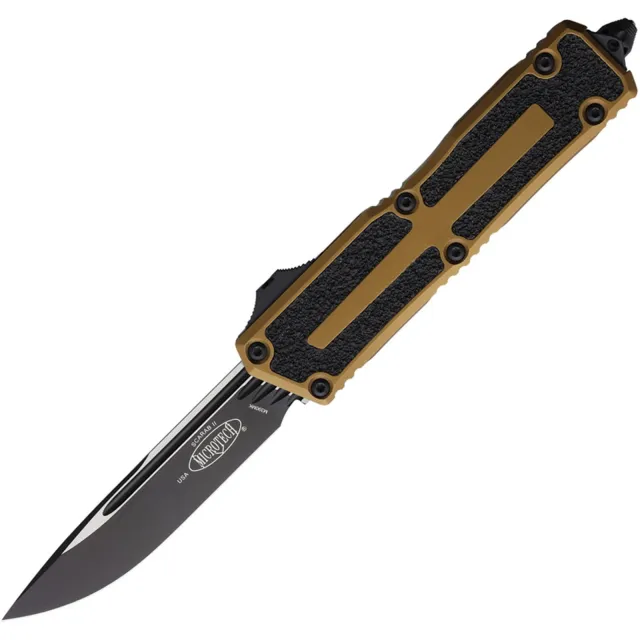 Microtech Scarab II G3 1278-1TA 3.97 In SE Black Tan ALU Handle