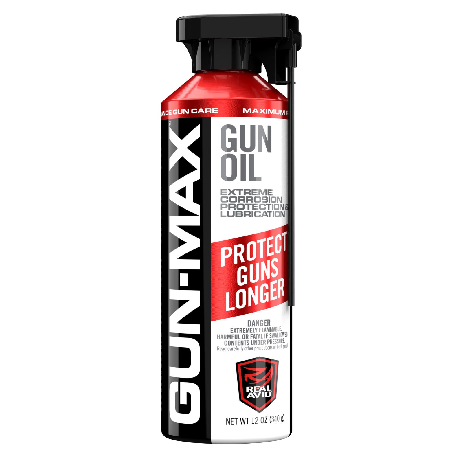 Real Avid Gun-Max 12oz Aerosol Gun Oil Cleans Lubricates Protects 12 OZ