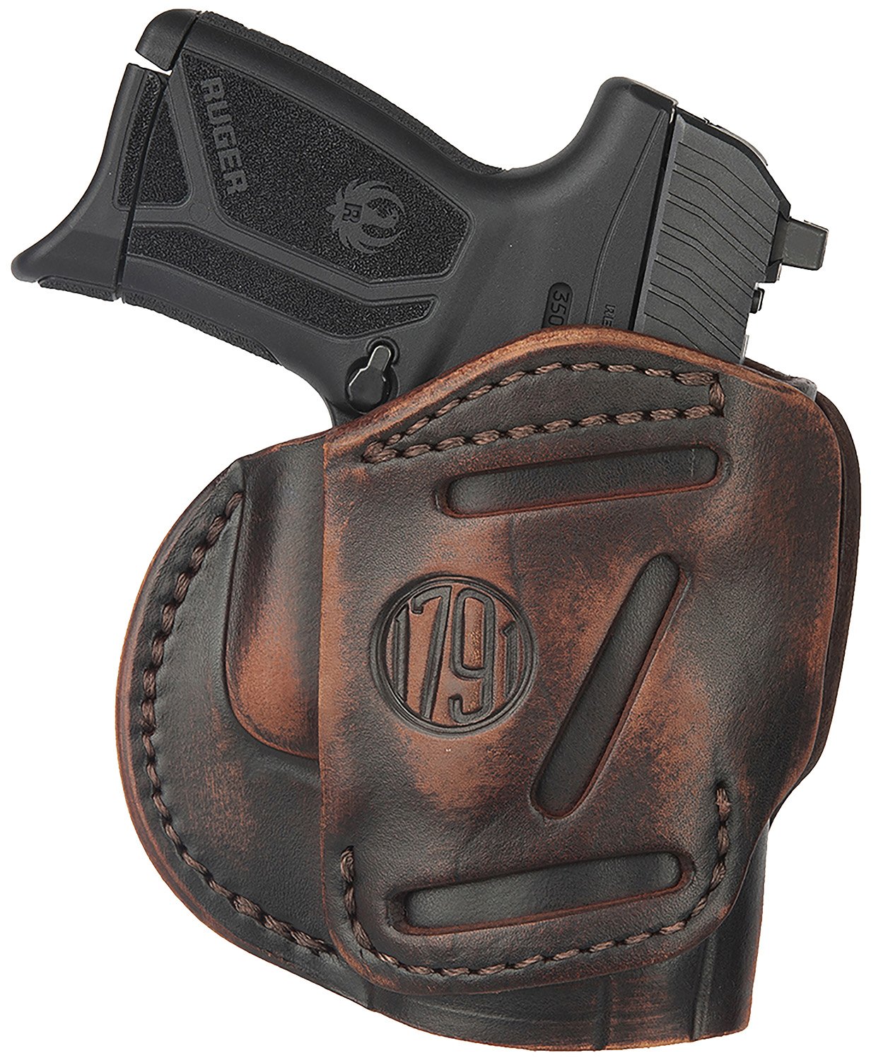 1791 Gunleather 3WH4VTGA 3-Way IWB/OWB Size 04 Vintage Leather Belt Loop - 1791 Gunleather - VINTAGE