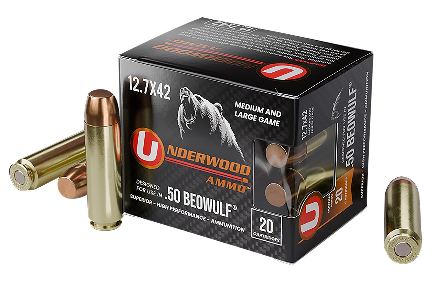 Buy Underwood 557 50 Beowulf 350gr FMJ Ammo 20/Box 10/Case online