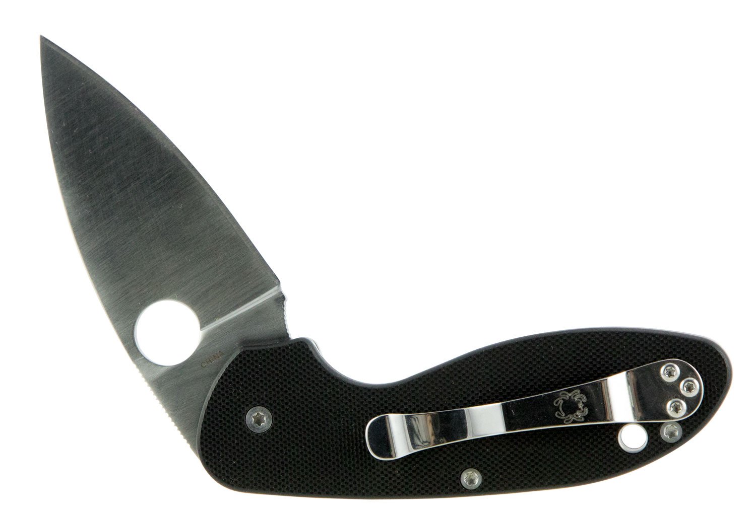 Spyderco C216GP Efficient Knife, 2.98" Plain Edge, Black G-10 Handle - Spyderco - DROP POINT
