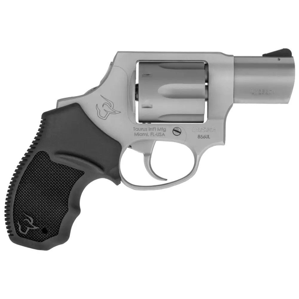 Taurus 856CH Ultra-Lite .38 Spl +P Revolver, 2" Barrel, 6-Round Capacity, Matte Stainless Steel, Concealed Hammer, Double Action, Rubber Grip - Taurus International Manufacturing, Inc. - 38 Special