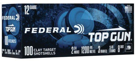 Federal TG121008 Top Gun 12Ga 2.75" 1 1/8oz 8Shot 100/Box - Federal Premium Ammunition - 12 GAUGE