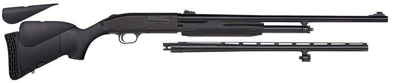 Mossberg 54330 500 Bantam Field/Deer 20 Gauge 5+1 22" Vent Rib with Dual Bead Sights Barrel/24" Fully Rifled with Adj Rifle Sights Barrel Blued Steel Rec Black 4 Position Flex Adjustable Stock - Mossberg - 20 Gauge