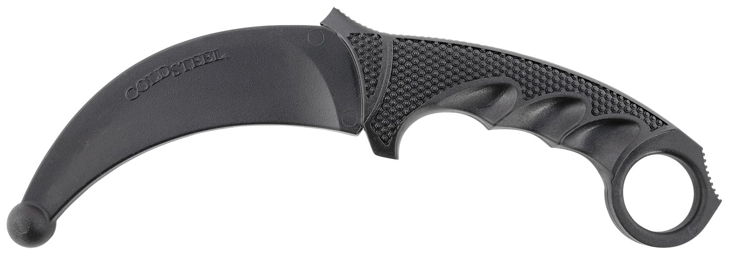 Buy Cold Steel CS92R49 Karambit Rubber Trainer 4" Fixed Plain Black Santoprene Blade/Black Deep Checkered w/Ring Pommel Santoprene Handle online