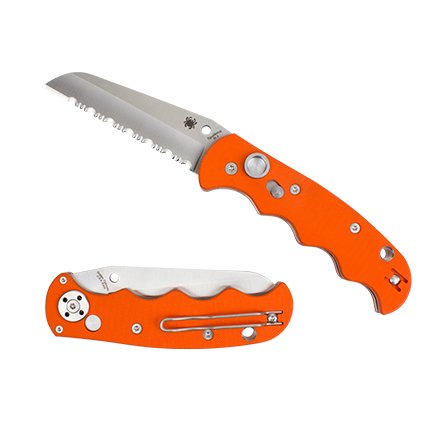 Spyderco C165GSOR Autonomy AU-SAT-FS Orange G10 Knife H-1 Blade