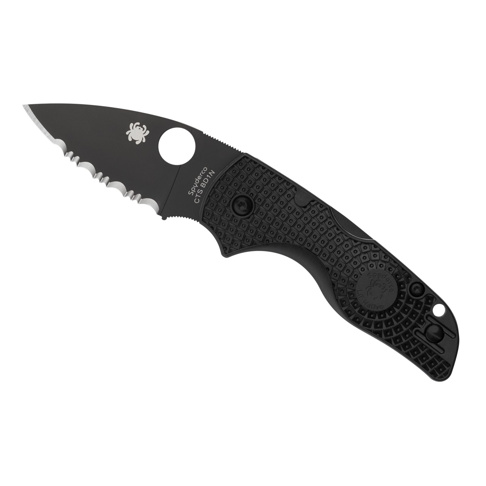 Spyderco C230SBBK Lil Native Black Lightweight Knife Black Blade