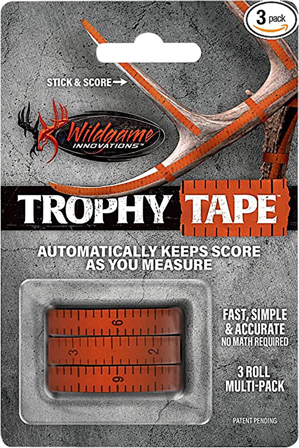 Wildgame Innovations WLD424 Trophy Tape Orange 200" Long 3 Rolls Per Pack
