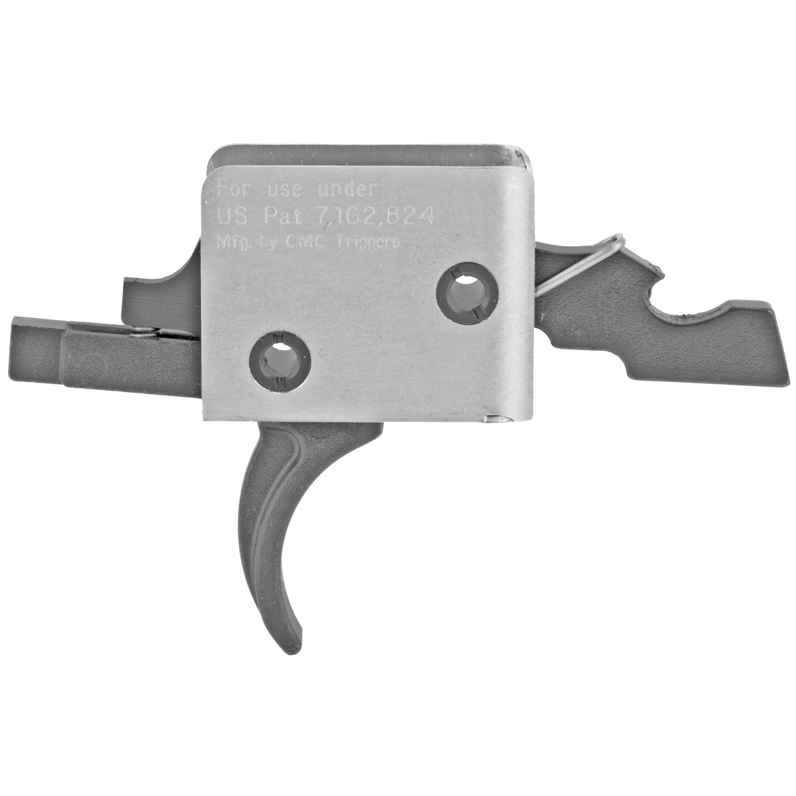 CMC Triggers 90501 AR-15 Single Stage 2.5lb Curved Trigger Silver/Black