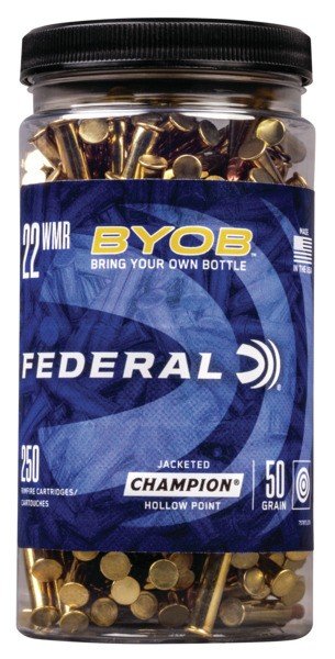 Federal 757BTL250 Champion Training BYOB 22WMR 50gr Jacketed Hollow... - Federal Premium Ammunition - JACKETED HOLLOW POINT